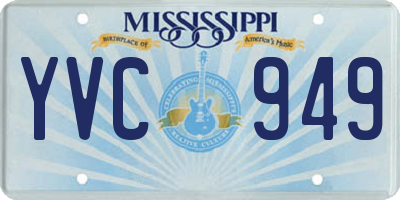 MS license plate YVC949
