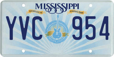 MS license plate YVC954
