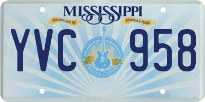 MS license plate YVC958