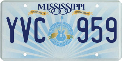 MS license plate YVC959