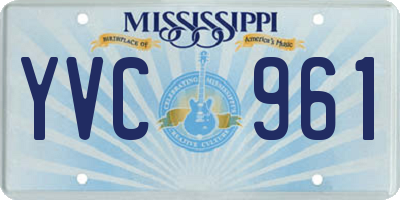 MS license plate YVC961
