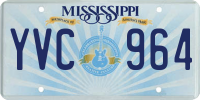 MS license plate YVC964