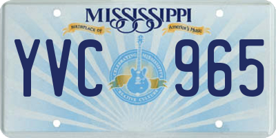 MS license plate YVC965