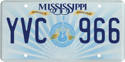 MS license plate YVC966