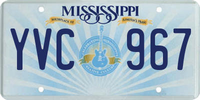 MS license plate YVC967