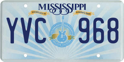MS license plate YVC968