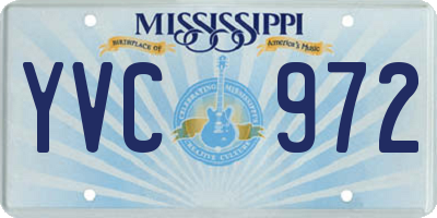MS license plate YVC972