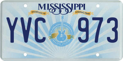 MS license plate YVC973