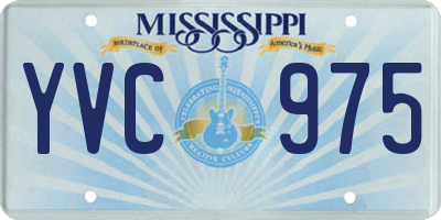 MS license plate YVC975