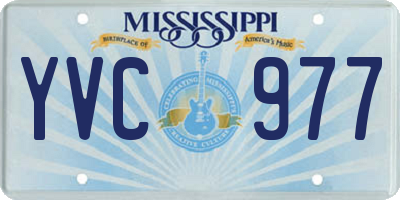 MS license plate YVC977