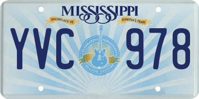MS license plate YVC978