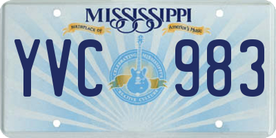 MS license plate YVC983