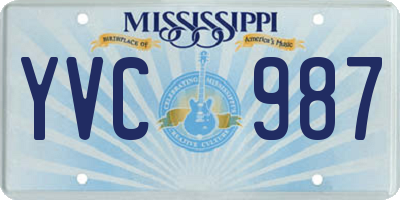 MS license plate YVC987