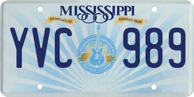 MS license plate YVC989