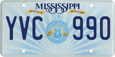 MS license plate YVC990