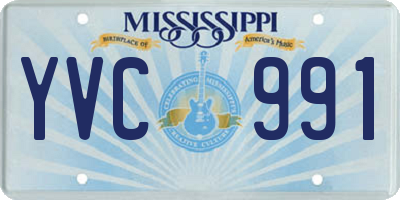 MS license plate YVC991