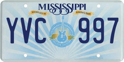 MS license plate YVC997