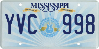 MS license plate YVC998