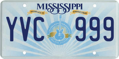 MS license plate YVC999