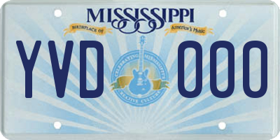 MS license plate YVD000