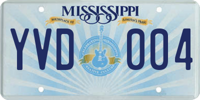 MS license plate YVD004