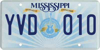 MS license plate YVD010