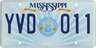 MS license plate YVD011