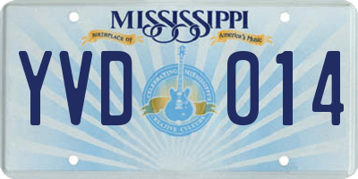 MS license plate YVD014