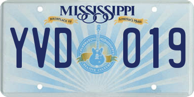 MS license plate YVD019