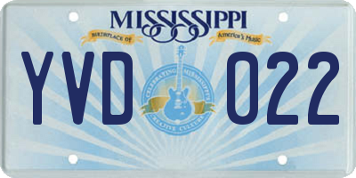 MS license plate YVD022