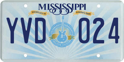 MS license plate YVD024
