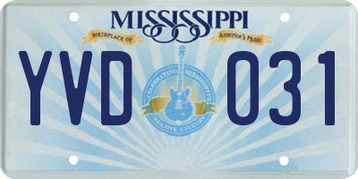MS license plate YVD031