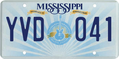 MS license plate YVD041