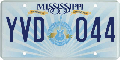 MS license plate YVD044