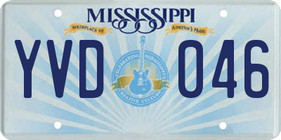 MS license plate YVD046