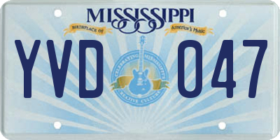 MS license plate YVD047