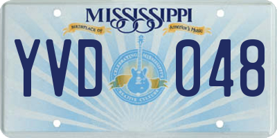 MS license plate YVD048