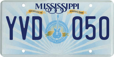 MS license plate YVD050