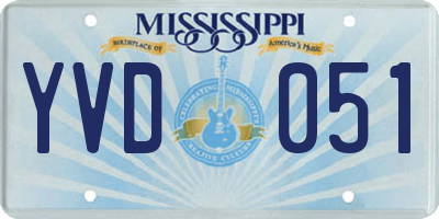 MS license plate YVD051