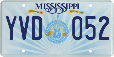 MS license plate YVD052