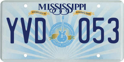MS license plate YVD053