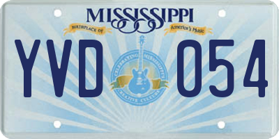 MS license plate YVD054