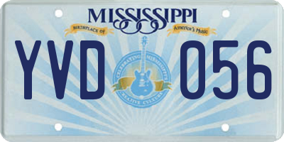 MS license plate YVD056