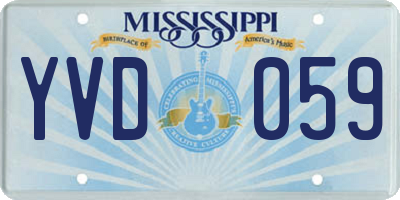 MS license plate YVD059