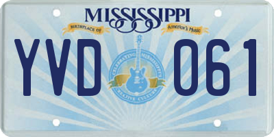 MS license plate YVD061