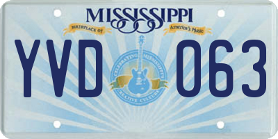 MS license plate YVD063