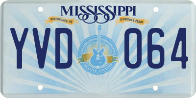 MS license plate YVD064