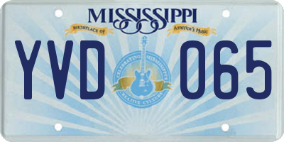 MS license plate YVD065