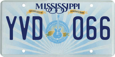 MS license plate YVD066