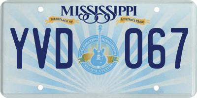 MS license plate YVD067